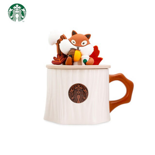 星巴克（Starbucks） 秋日松鼠系列 树桩松鼠铭牌马克杯 含杯盖 390ml 桔色 桔色 390ml