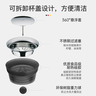 WMF 福腾宝 德国特质玻璃冷水瓶水杯套装组合四件套凉水杯凉杯玫瑰金 1.0L亮黑色