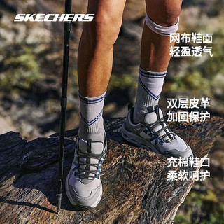 斯凯奇Skechers云海 2024春男女款户外徒步登山鞋缓震运动鞋 灰色/GRY(男) 40