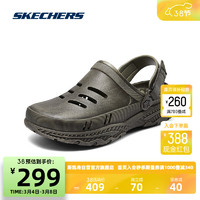 斯凯奇Skechers男子休闲洞洞鞋243087 灰褐色/TPE 39.5