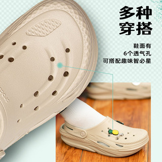 卡骆驰（crocs）男鞋女鞋24春夏运动休闲鞋缓震拖鞋户外沙滩鞋电波clog洞洞鞋 浅骨白 38-39