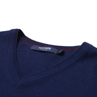 雅戈尔（YOUNGOR）羊毛衫男全绵羊毛羊毛衫舒适暖和厚度适中 VYQW639998HVA蓝色 105cm