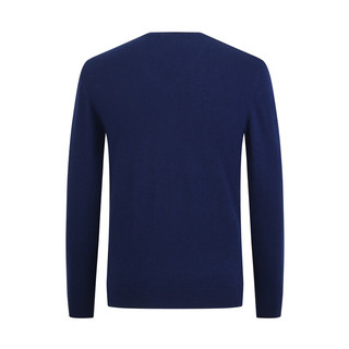 雅戈尔（YOUNGOR）羊毛衫男全绵羊毛羊毛衫舒适暖和厚度适中 VYQW639998HVA蓝色 105cm