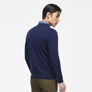 雅戈尔（YOUNGOR）羊毛衫男全绵羊毛羊毛衫舒适暖和厚度适中 VYQW639986HBA蓝色 95cm