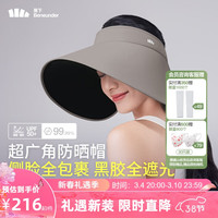 蕉下（beneunder）女士大檐黑胶空顶防晒帽防晒帽遮阳帽子女太阳帽防紫外线BM56324 深咖灰