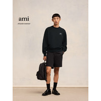 AMIPARIS男女同款24早春设计师款徽标棉质圆领卫衣 001黑色 XL