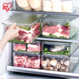 爱丽思（IRIS）爱丽思冰箱收纳盒抽屉式厨房食品果蔬鸡蛋速食保鲜冷藏冷冻储存盒 STC69浅型有盖款-2个装