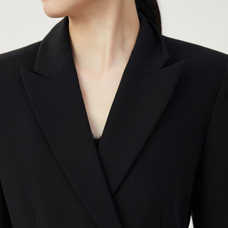 哥弟【GD】质感通勤风双排扣设计西装西服外套女1400616 黑 XL(5码)