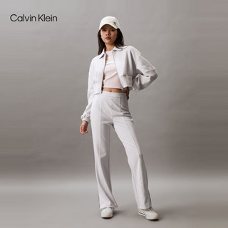 Calvin Klein Jeans24春夏女士抽褶袖管短款拉链翻领开衫卫衣J223329 PC8-银河灰 XS