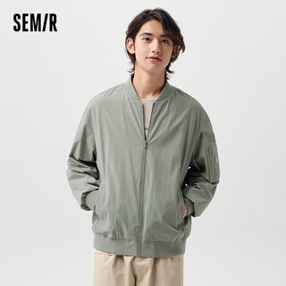 森马（Semir）森马夹克男2024春纯色防晒外套时尚经典棒球领上衣 褐灰20860 160/80A/XS