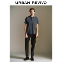 UR2024夏季男装轻商务基础纯色通勤Polo领短袖T恤UMB440004 浅灰 S