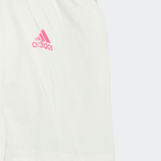 adidas简约梭织连帽夹克外套女大童儿童阿迪达斯轻运动 汉玉白/亮粉 164CM