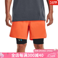 安德玛（UNDERARMOUR）运动短裤男裤夏季Woven 6跑步训练休闲速干裤 Orange Blast/Black M