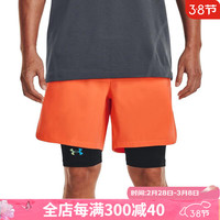 安德玛（UNDERARMOUR）运动短裤男裤夏季Woven 6跑步训练休闲速干裤 Orange Blast/Black M