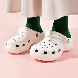 卡骆驰（crocs）女鞋洞洞鞋24春夏云朵系列休闲鞋户外运动鞋透气沙滩鞋凉拖鞋 云朵白 41-42