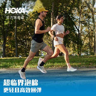 HOKA ONE ONE【限量礼袋】男女款春夏马赫6竞训公路跑步鞋MACH 6 蛋酒色/香草色-女 【限量礼袋】 38.5