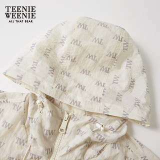 Teenie Weenie【UPF50+防晒服】小熊2024春装书卷气老花复古外套女 象牙白 160/S