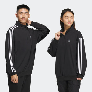 阿迪达斯 adidas男立领半拉链运动休闲针织套头卫衣 IK5431 3XL