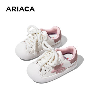 Ariaca艾芮苏女童运动鞋2024春季休闲鞋软底儿童鞋子板鞋 米粉色 26码 脚长15.6-16.1
