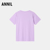 安奈儿童装男女童圆领短袖针织衫2024夏新款 油画紫 150cm
