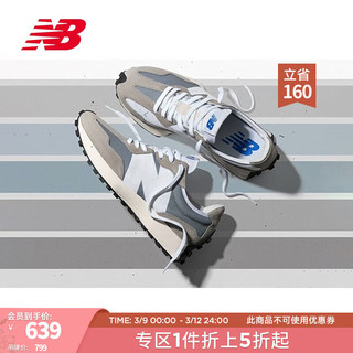 new balance 327系列 中性休闲运动鞋 MS327LAB 灰色/白色 37