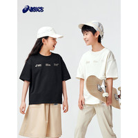 asics亚瑟士童装2024春夏季男女童吸湿速干短袖柔软舒适遮热T恤 8853米白 150cm