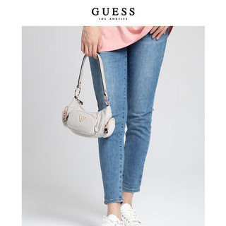 GUESS 24年春季女士纯色黑白美式复古风多格腋下包-EYG839571 BLA-黑色 ONE