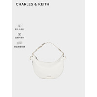 CHARLES&KEITH24春柔软多用拉链手提单肩新月包女CK2-40671621 Cream奶白色 M