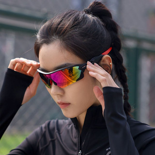 马孔多破风款太阳镜 户外运动马拉松跑步眼镜 抗UV 炫彩偏光镜片