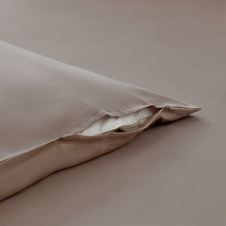 MUJI水洗莱赛尔被套 床上用品被罩 米色×深米色 单人用 150×200cm