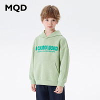 马骑顿 MQD童装男大童24春新款学院风字母休闲运动连帽卫衣 浅绿 1