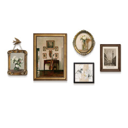 法蒂雅 法式复古装饰画沙发背景墙挂画美式小众艺术组合画中古风客厅油画