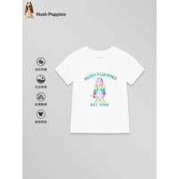 暇步士（Hush Puppies）童装儿童2024春夏男女同款圆领衫短袖休闲百搭个性青春 松叶绿 110cm