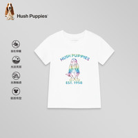 暇步士(Hush Puppies)童装儿童2024春夏男女同款圆领衫短袖休闲百搭个性青春 凝香紫 105cm