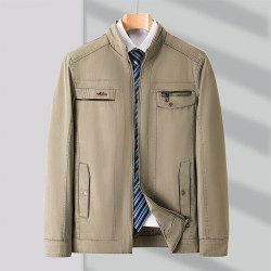 romon罗蒙罗冠爸爸春装外套男士中年2024春秋款夹克衫中老年休闲外套