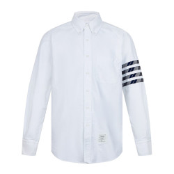 thombrowne汤姆布朗汤姆布朗thombrowne男士白色棉质四条纹牛津衬衫