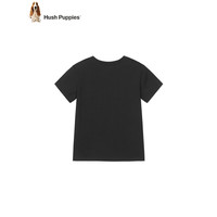 暇步士(Hush Puppies)童装儿童2024春夏男女同款圆领衫短袖休闲百搭个性青春 钻石黑 130cm