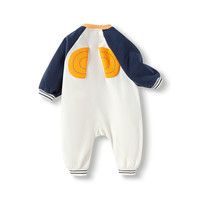 巴拉巴拉婴儿外出抱衣爬服哈衣宝宝连体衣可爱时髦萌 白色调 73cm