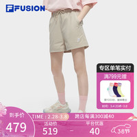 FILA FUSION斐乐潮牌梭织短裤女2024夏季新款时尚休闲宽松五分裤