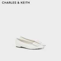 CHARLES&KEITH24春季时尚尖头气质通勤平底单鞋SL1-71790026 White白色 35