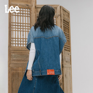 Lee 24春季舒适版贴布中国结中蓝色女牛仔外套休闲潮 中蓝色 L