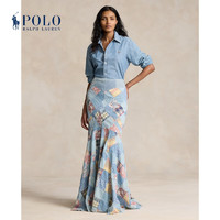 Polo Ralph Lauren 拉夫劳伦 女装 24年夏拼饰棉质长款半身裙RL25532 999-多色 18
