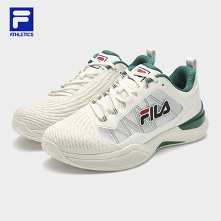 斐乐（FILA）综训鞋男士运动鞋2024年春季SPEED SERVE男子休闲户外鞋 雪白/绿砂金石-SW 44.5