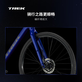 崔克（TREK）FX 3 碳纤维前叉液压碟刹休闲通勤多功能自行车平把公路车 宝石蓝色 到家 XS（身高147-155CM） 10速