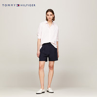 TOMMY HILFIGER24春季女装纯棉休闲条纹刺绣宽松长袖衬衫WW0WW41854 粉白条纹0D1 32 （XS）