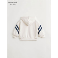 MARC&JANIE马克珍妮 男童纯棉时尚撞色条趣味卡通运动卫衣 240689 奶白 110cm