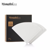 Mongdio 咖啡滤纸 滴漏式美式咖啡V60手冲咖啡过滤纸 V型1-2人份漂白40枚（7仓配送）