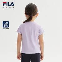 FILA【丝柔棉】斐乐童装儿童短袖衫女小童运动短袖T恤 满印一-ZA 105