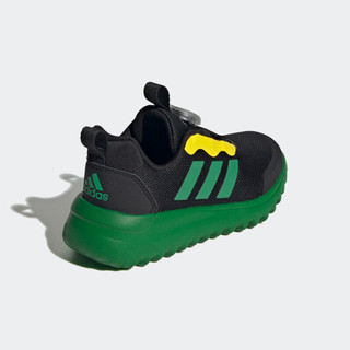 adidas「小波浪」ActiveFlex旋转按钮运动鞋男小童阿迪达斯轻运动 黑色/绿色/黄色 35.5(215mm)