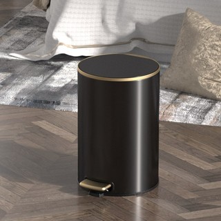 麦桶桶（Mr.Bin）【特-惠】新国潮创意垃圾桶家用客厅轻奢厕所卫生间带盖脚踩 【黑金】 轻奢 13L